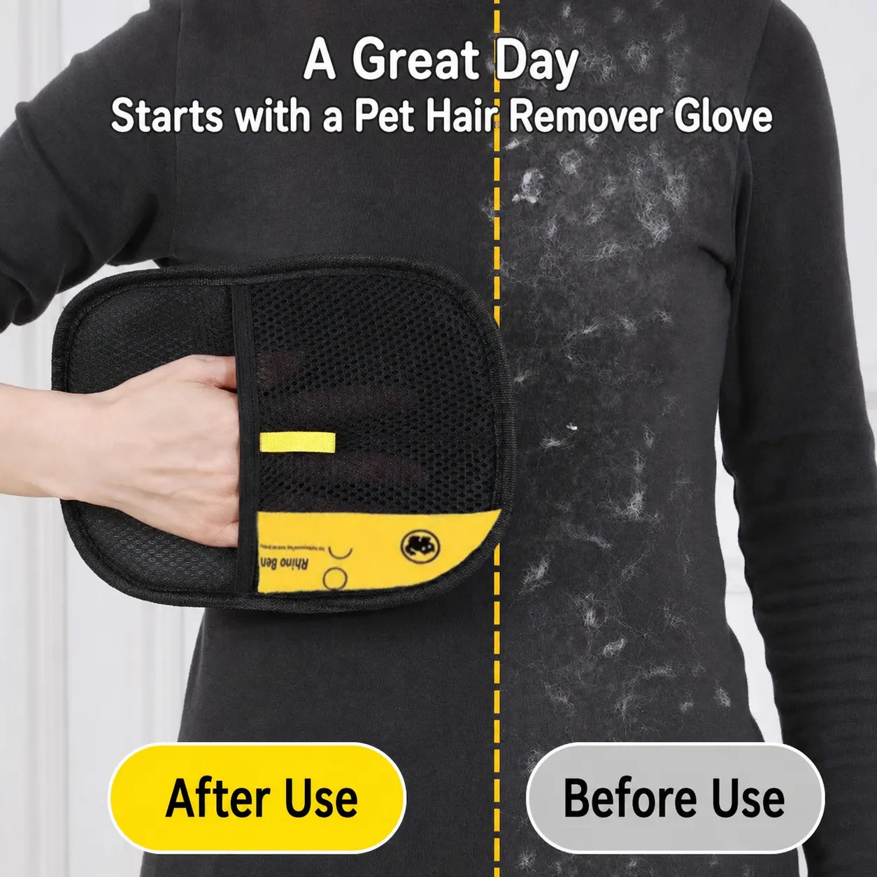Pet Hair Removal Tool Double-Sided Brush for Cat and Dog Hair Removal, Household Pet Hair Removal Glove for Cats and Dogs, Static Removal Brush