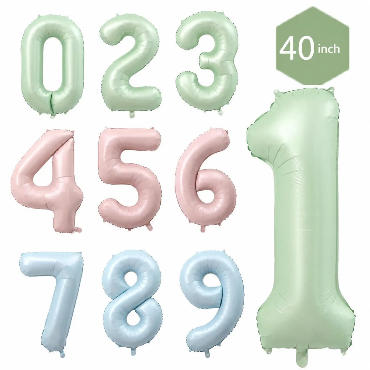 40-Inch Number 0 Foil Balloon for Birthday Party Decorations - Image 2
