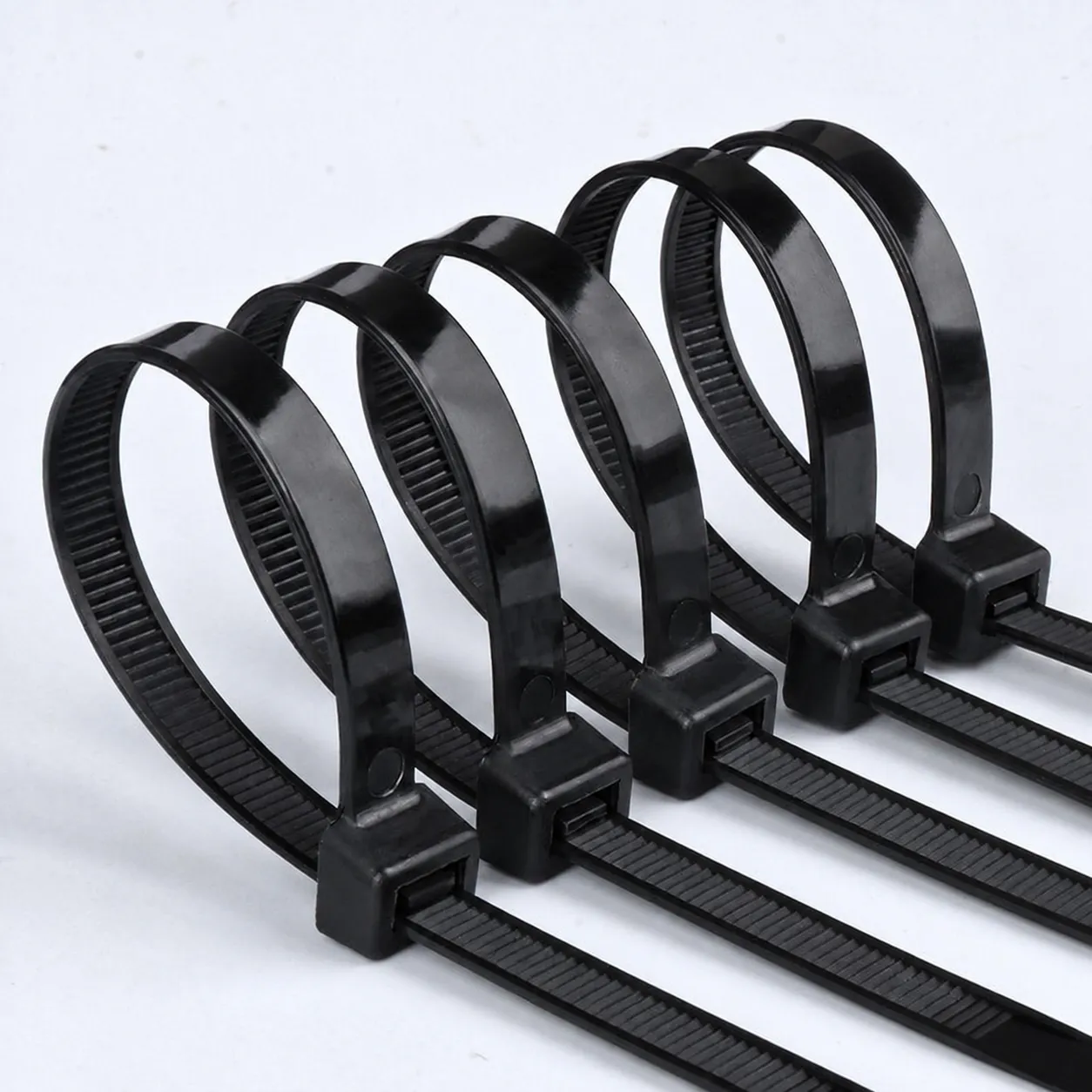 Combo Pack Of Black Cable Ties In Multiple Sizes: 12+10+8+6+4 Inches Self-Locking Ties Suitable For Indoor And Outdoor Use - Image 4