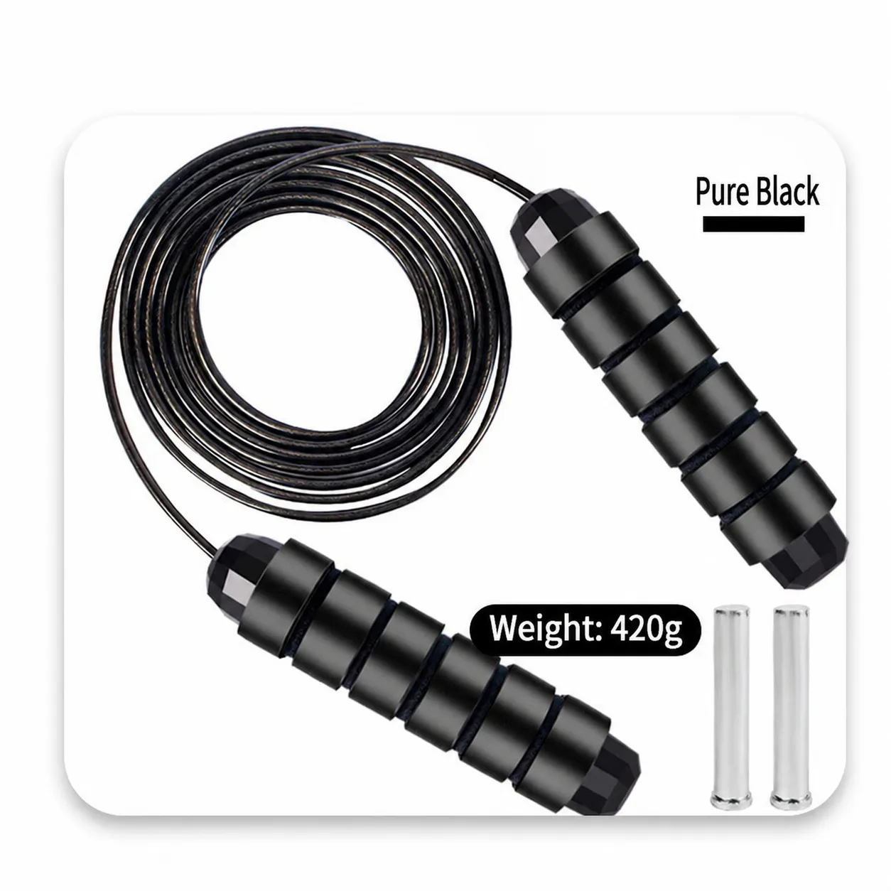 Bearing Steel Wire Jump Rope For Adults, Weighted Fitness, Speed Adjustable - Image 4