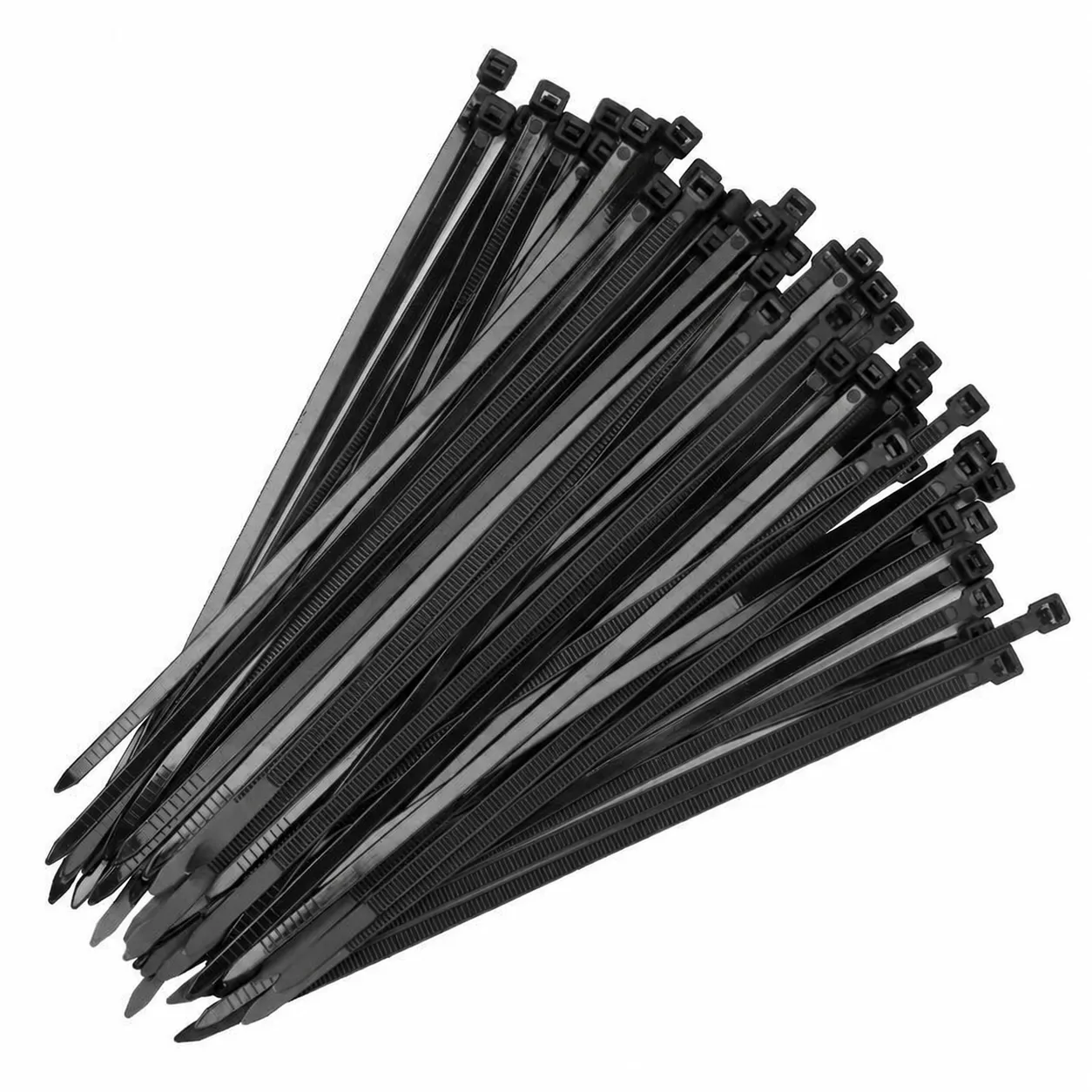 Combo Pack Of Black Cable Ties In Multiple Sizes: 12+10+8+6+4 Inches Self-Locking Ties Suitable For Indoor And Outdoor Use - Image 2