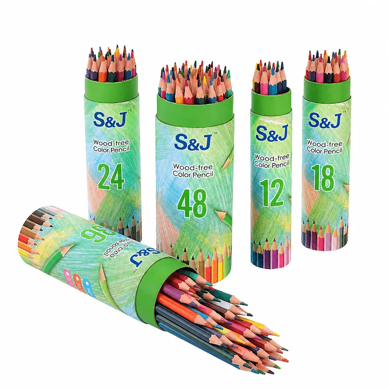 Color Pencil Set for Children’s Drawing: 12 Colors, 18 Colors, 24 Colors, 36 Colors, 48 Colors, Barrel-Pack Bulk Colored Pencils - Image 4