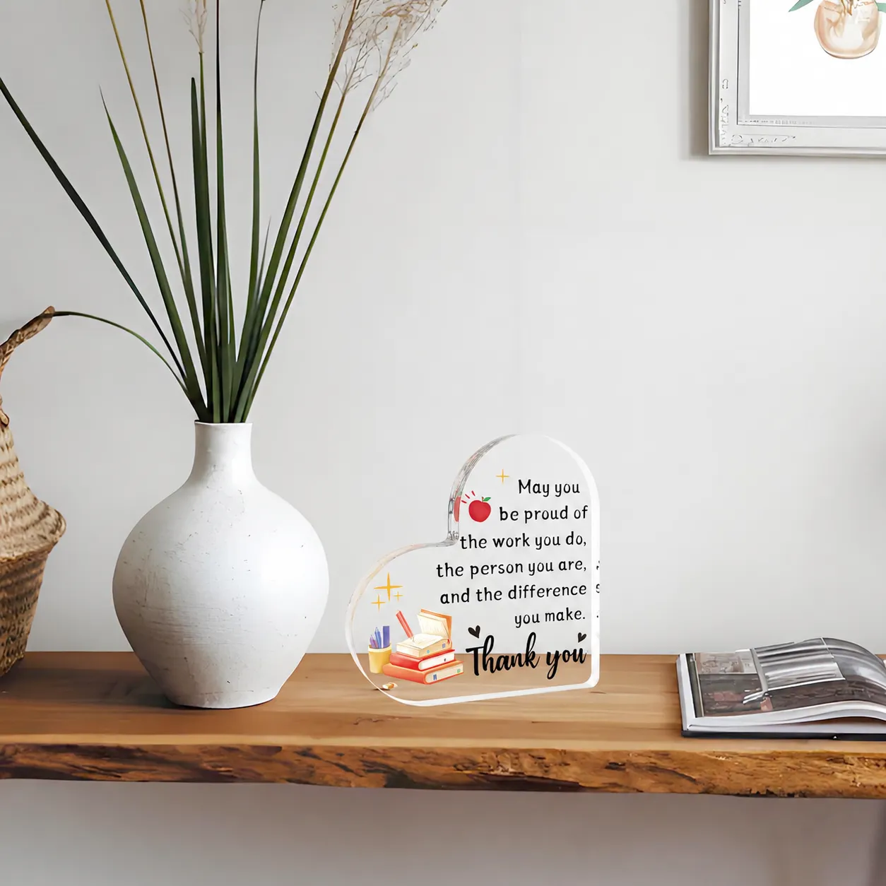 Teacher'S Day Gratitude Heart-Shaped Acrylic Teacher Graduation Gift Desk Home Office Ornament - Image 4