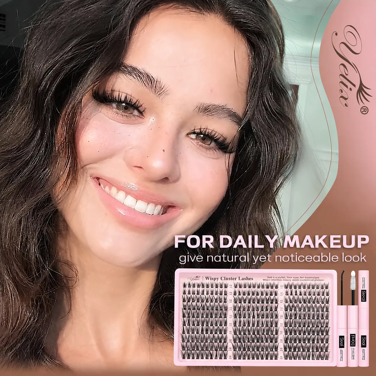 640 Pcs DIY Lash Extension Kit - 30D/40D/60D Mixed Clusters, 32 Rows Large Capacity Lash Book, Natural Long & Mega Volume Wispy Lashes - Image 2