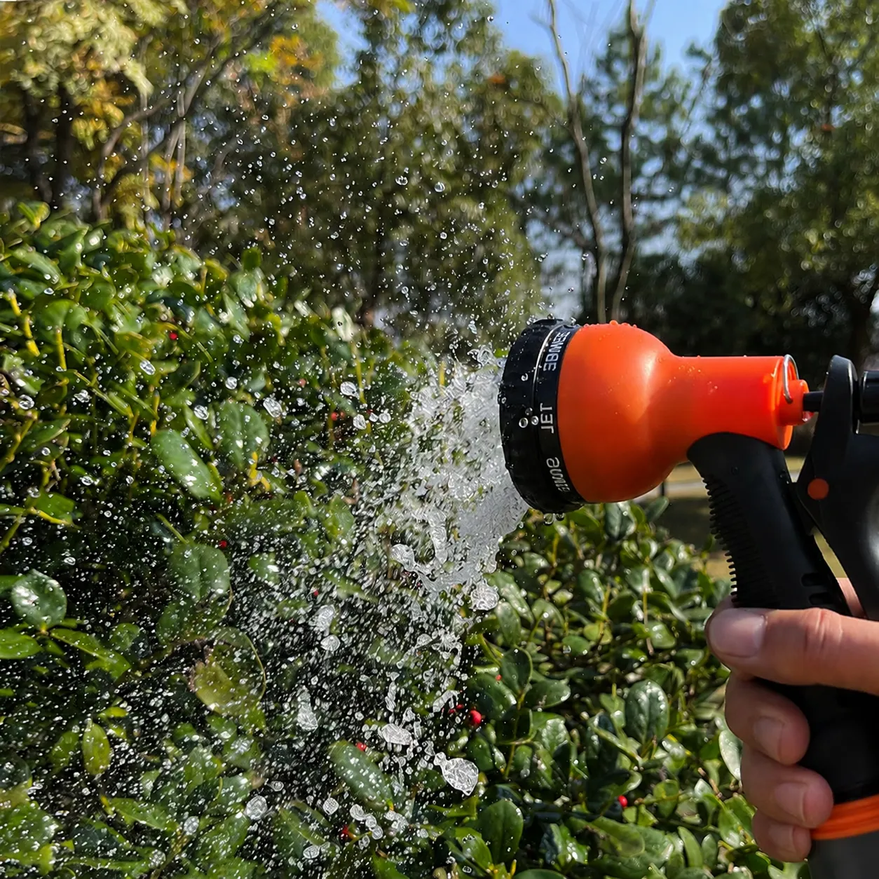 8-Function Rubber-Coated Adjustable Spray Garden Hose Nozzle, Multifunctional High-Pressure Water Gun For Home, Car Washing Spray Gun - Image 3