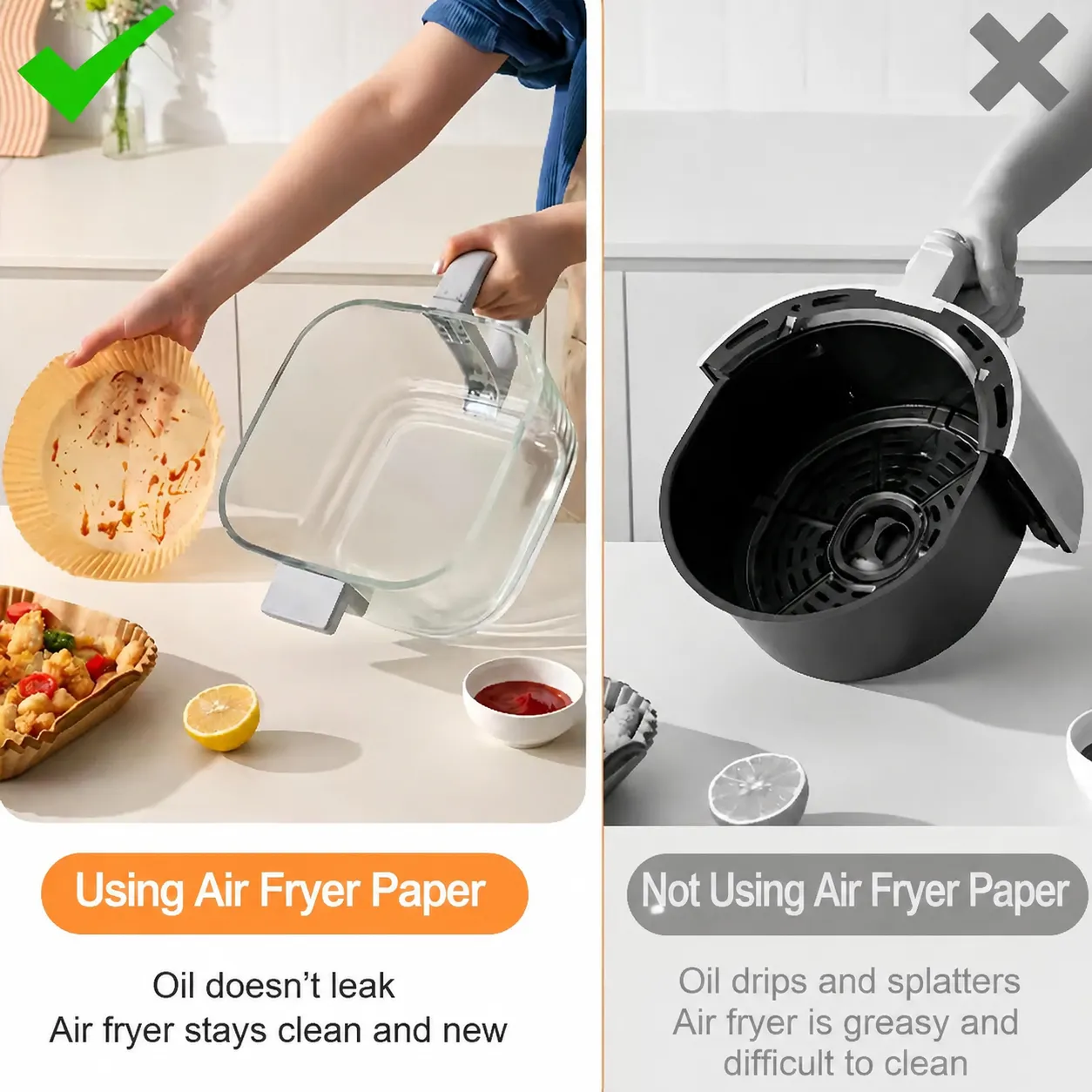 Square air fryer special paper, oil-proof paper, non-stick disposable liner, food-grade thickened greaseproof paper mat, wholesale - Image 4