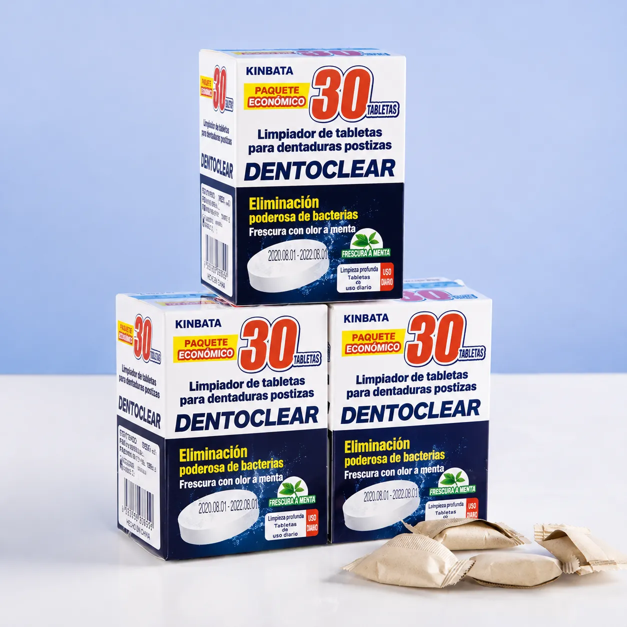 Limpiador de prótesis dentales, pastillas efervescentes para la limpieza y desinfección de retenedores de ortodoncia y alineadores invisibles, eliminan manchas y bacterias.