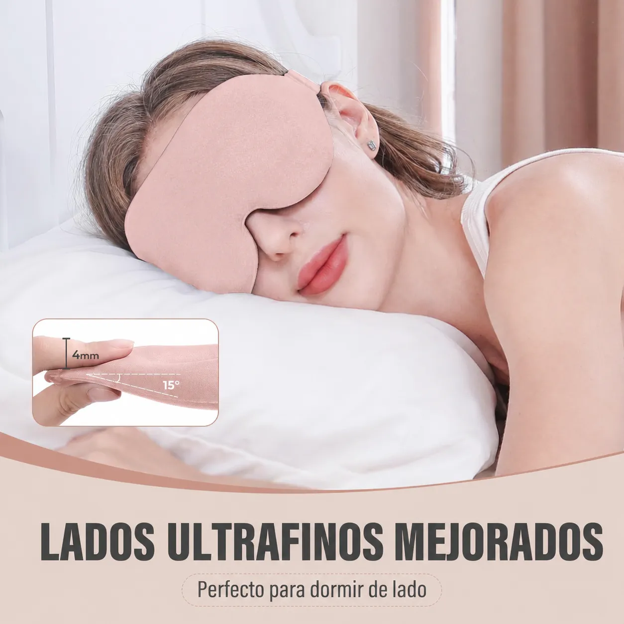 Antifaz para dormir 3D totalmente opaco, relajante, sin presión, suave y transpirable, para uso nocturno o siesta, alivia la fatiga ocular. - Image 4