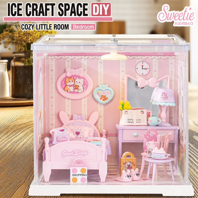 DIY small house assembly model tea shop kitchen miniature scene building blocks toy - Image 3