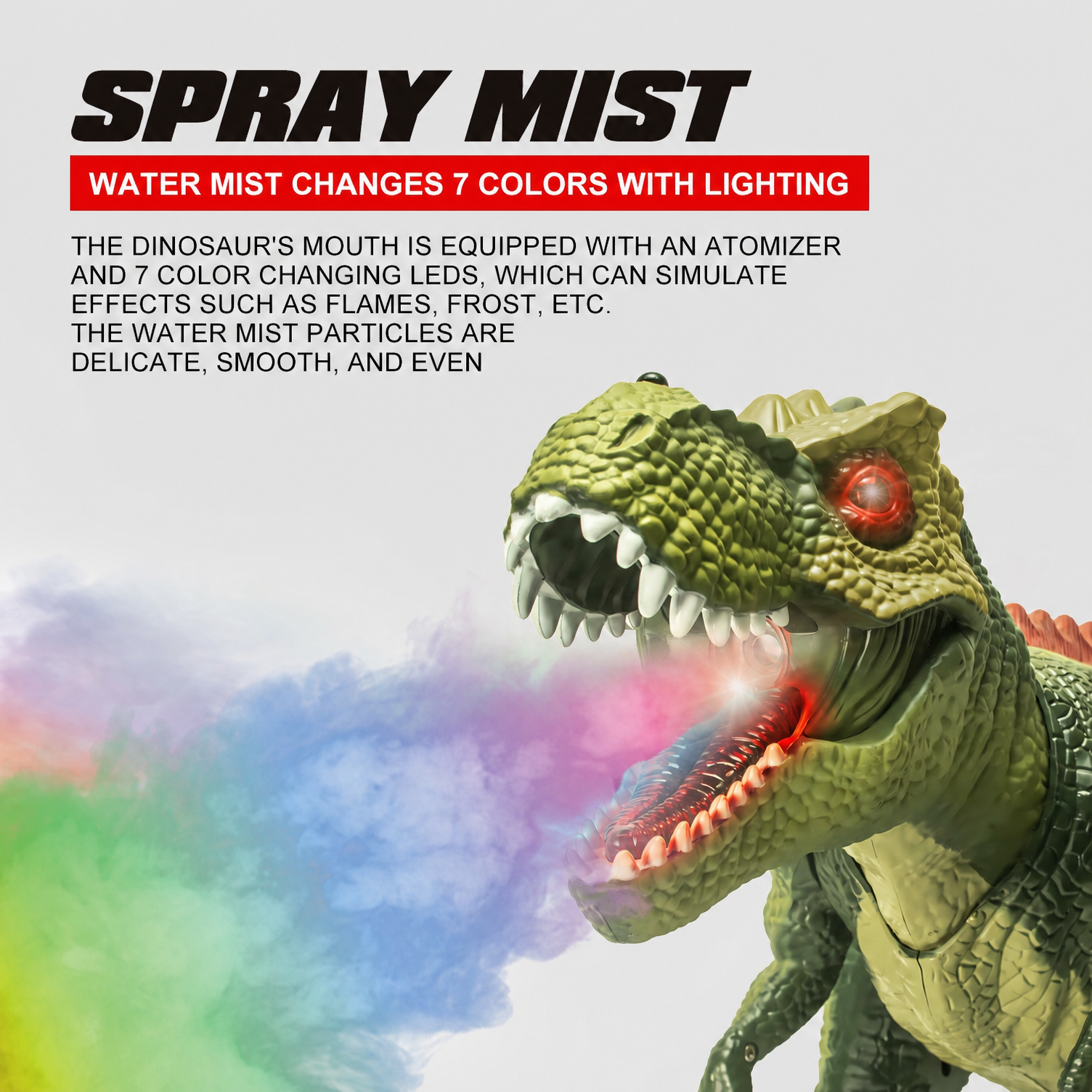 Remote-controlled Tyrannosaurus rex light and spray electric toy - Image 2