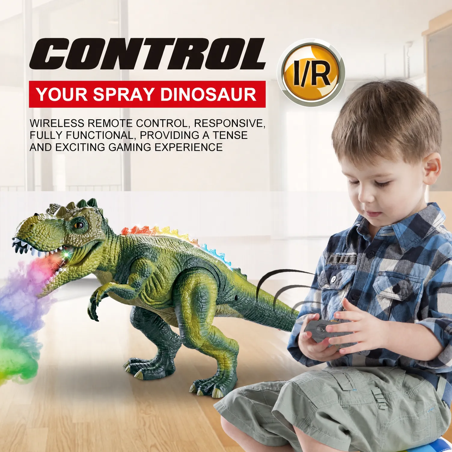 Remote-controlled Tyrannosaurus rex light and spray electric toy - Image 3