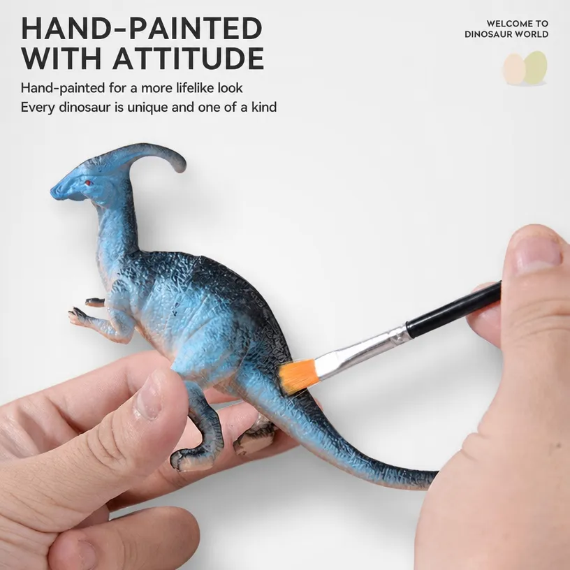 Dinosaur toy - Tyrannosaurus rex soft rubber set - realistic animal model figurine - Image 4