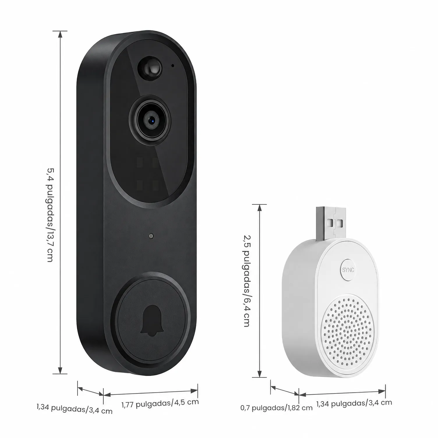 Timbre Inteligente con Vídeo HD e Intercomunicador - Cámara Inalámbrica para Exterior con Visión Nocturna y Sensor Humano - Image 4