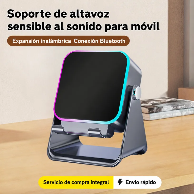 Los altavoces de escritorio admiten conexión Bluetooth y pueden girar 360 grados. el soporte de sonido del teléfono móvil es portátil e inalámbrico. - Image 2