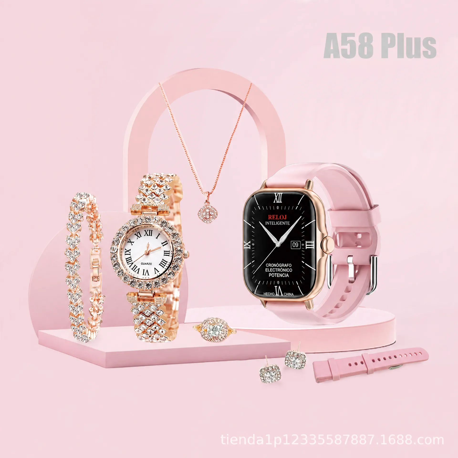 Set de Regalo: Smartwatch para Mujer con Brillantes y Llamadas Bluetooth, Pantalla HD - Image 2