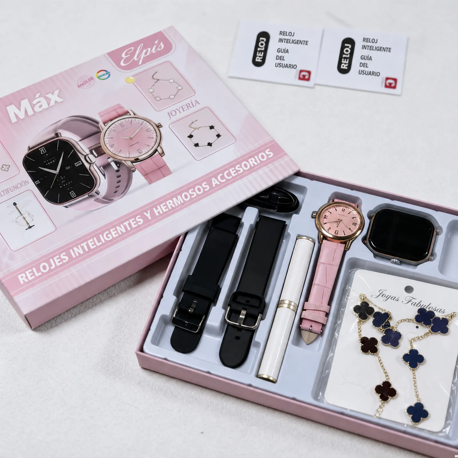 Set de Regalo: Smartwatch para Mujer con Brillantes y Llamadas Bluetooth, Pantalla HD - Image 4