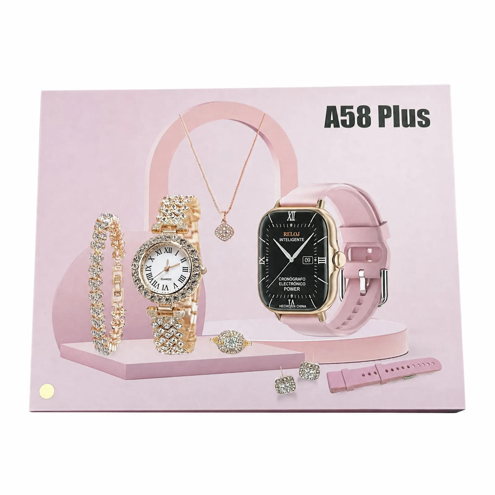 Set de Regalo: Smartwatch para Mujer con Brillantes y Llamadas Bluetooth, Pantalla HD - Image 6