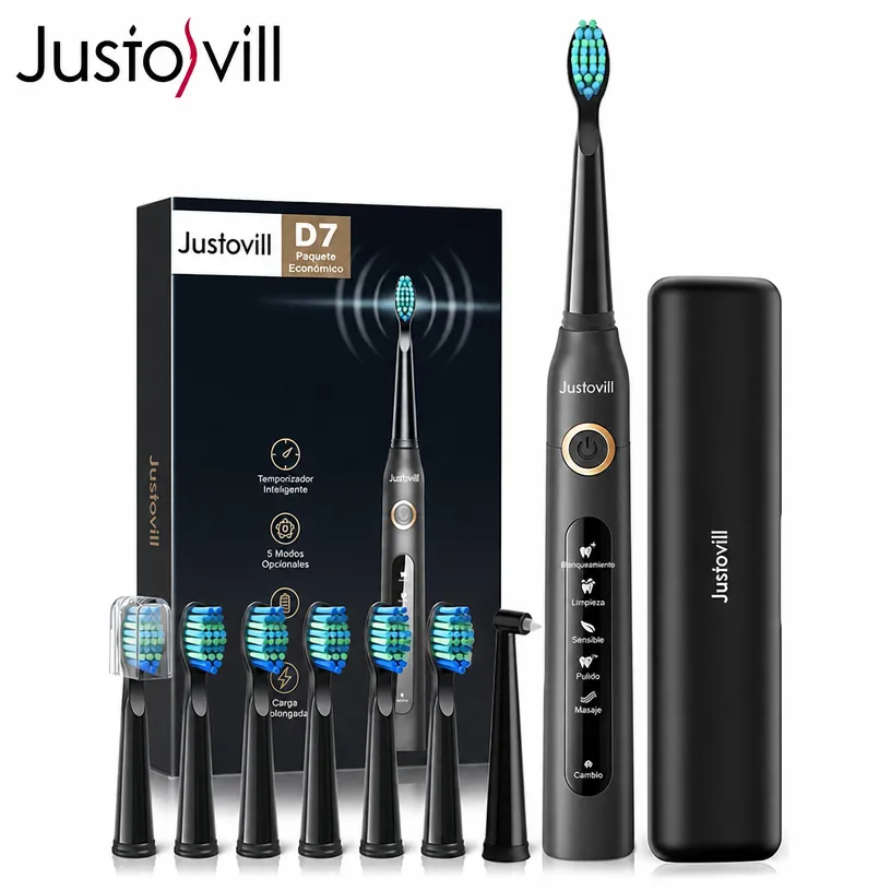 Cepillo de Dientes Eléctrico Sónico para Adultos: Kit de Cuidado Bucal con Cabezales de Repuesto