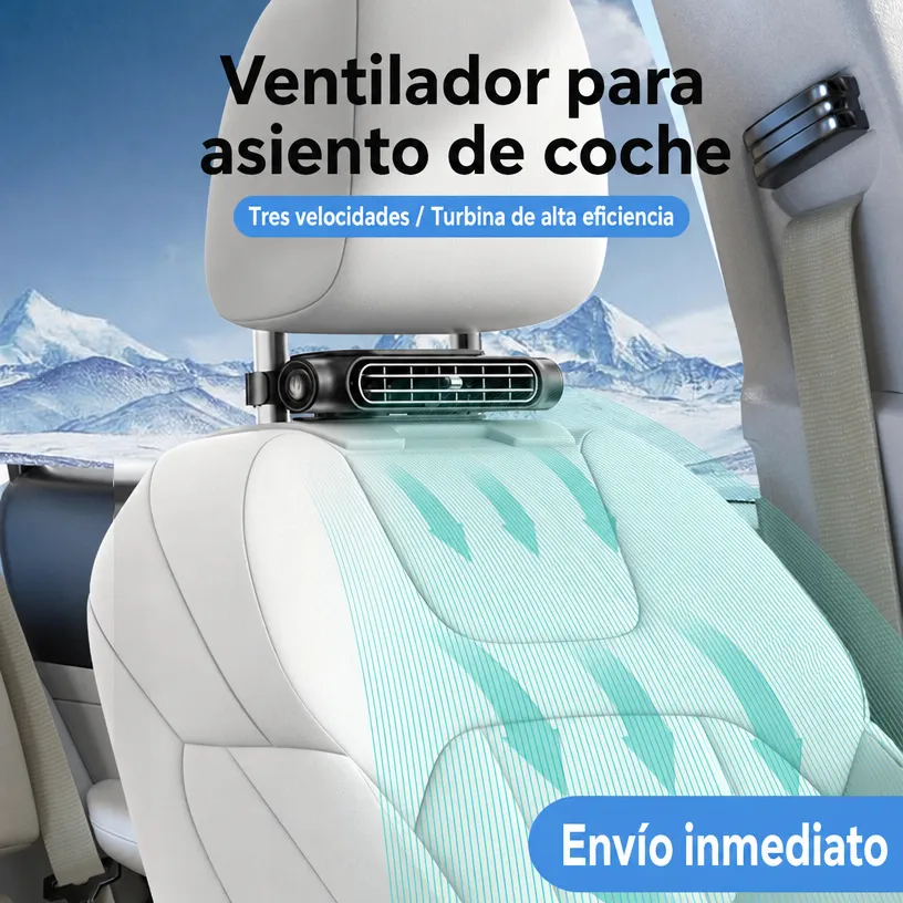 Ventilador Portátil USB de Potencia Turbo para Asiento de Auto: Ventilación Silenciosa para Coche