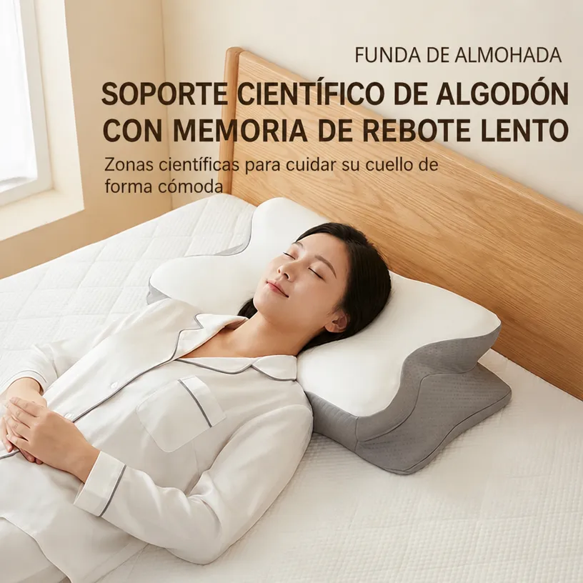 Par de Almohadas Ergonómicas para el Dolor Cervical: Espuma Viscoelástica de Recuperación Lenta - Image 4