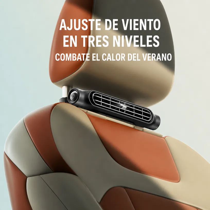 Ventilador Portátil USB de Potencia Turbo para Asiento de Auto: Ventilación Silenciosa para Coche - Image 3
