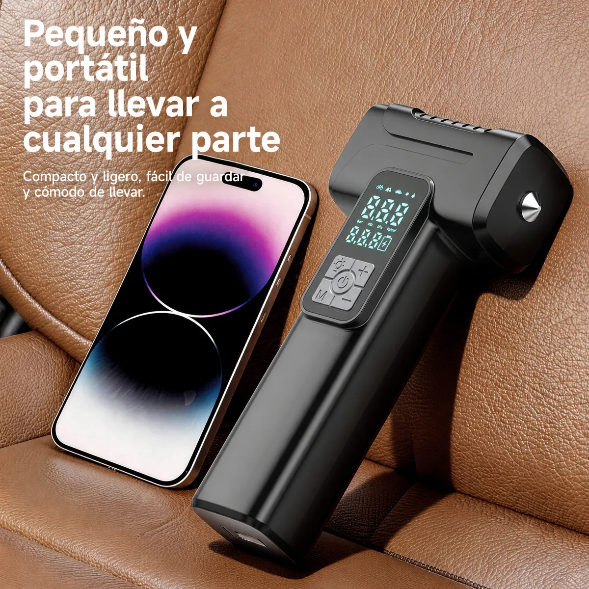 Compresor de Aire Inalámbrico Portátil para Coche y Bicicleta: Inflador Digital Inteligente para Neumáticos - Image 4
