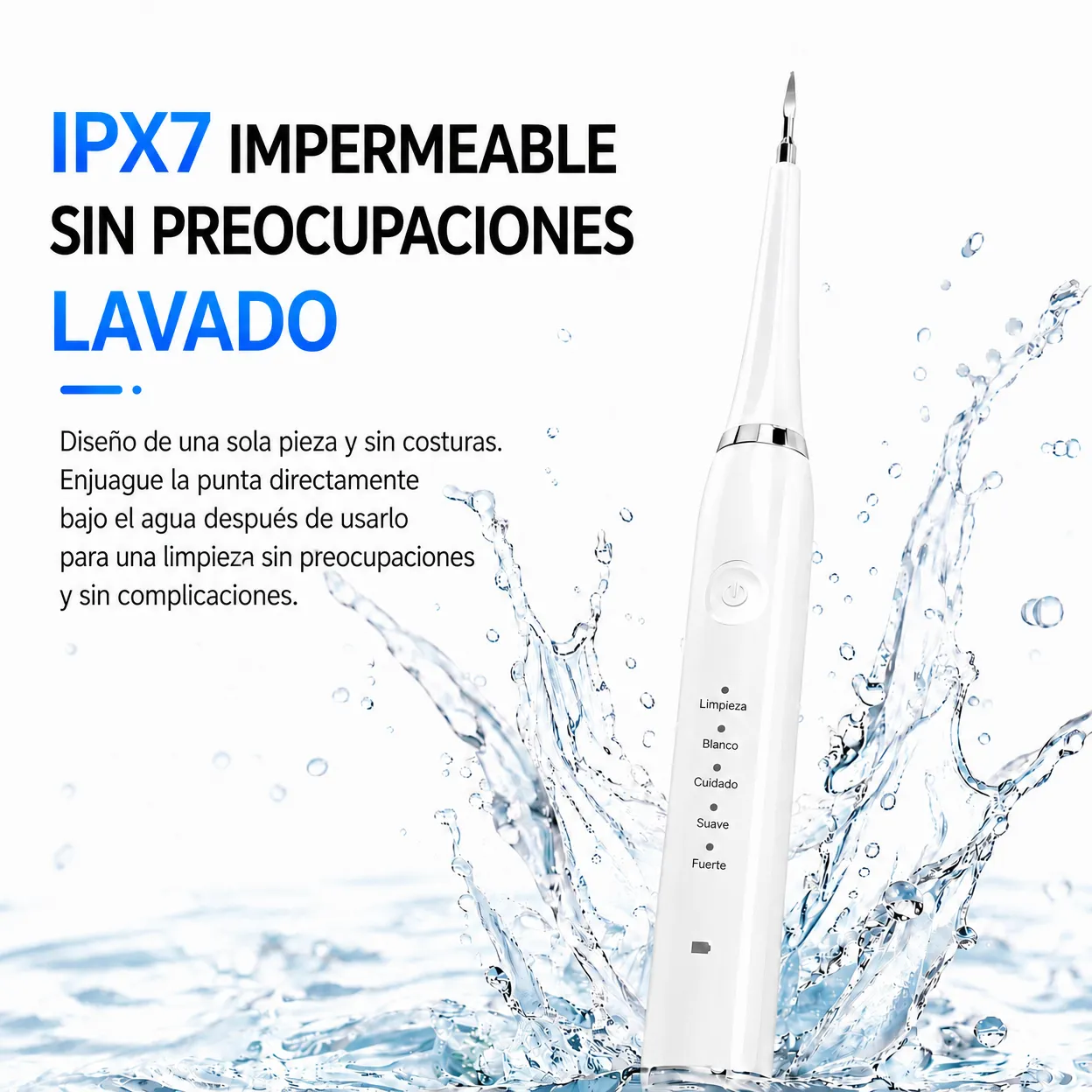 Limpiador dental ultrasónico 2 en 1, removedor de sarro, cepillo de dientes eléctrico, eliminador de placa, irrigador dental, esterilizador y protector de encías. - Image 4