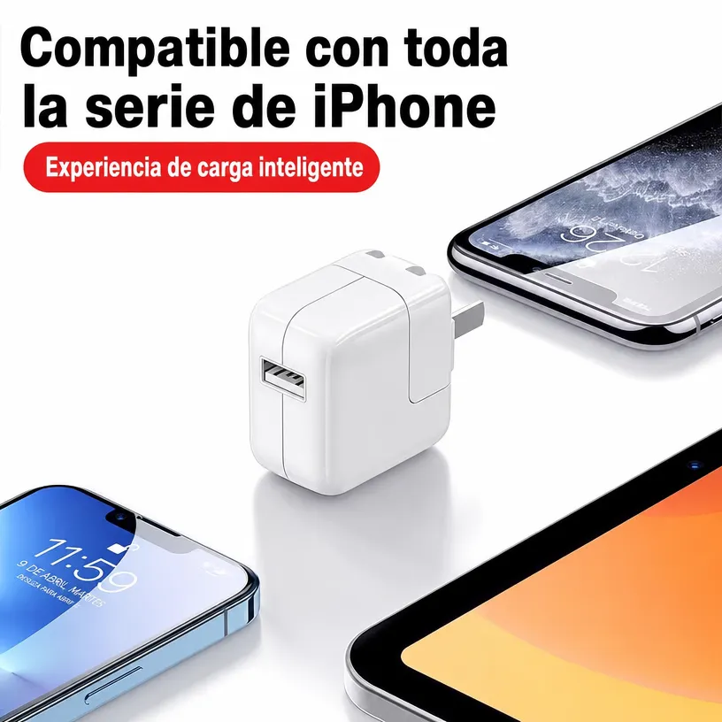 Cargador de Pared para iPad Air 2/3/4, iPad Mini 5 y Pro: Bloque de Carga Rápida Rápida y Segura - Image 2