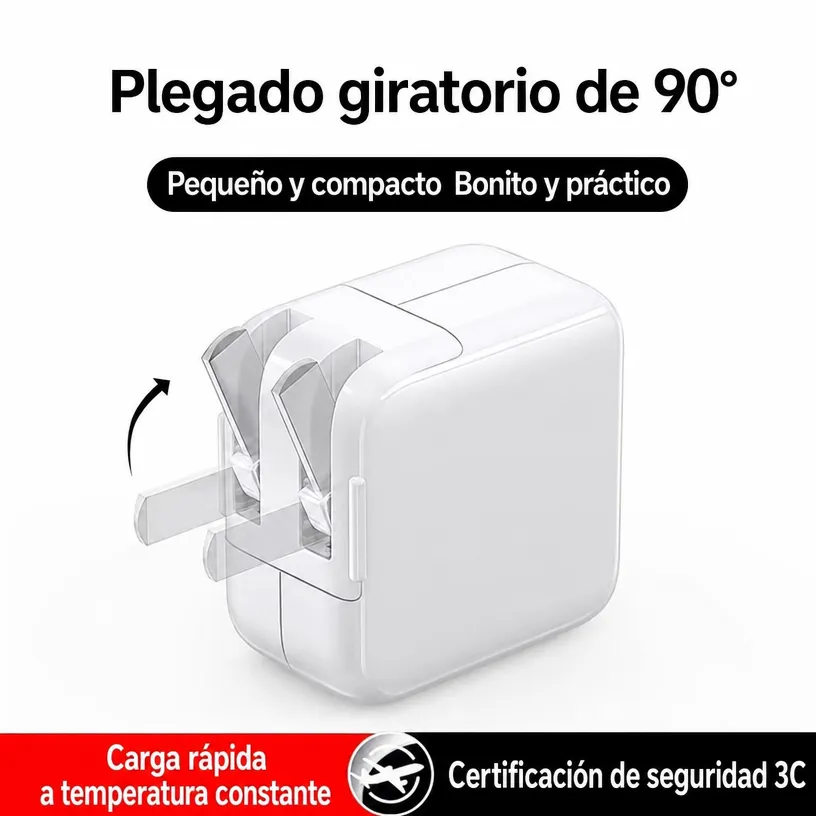 Cargador de Pared para iPad Air 2/3/4, iPad Mini 5 y Pro: Bloque de Carga Rápida Rápida y Segura - Image 4