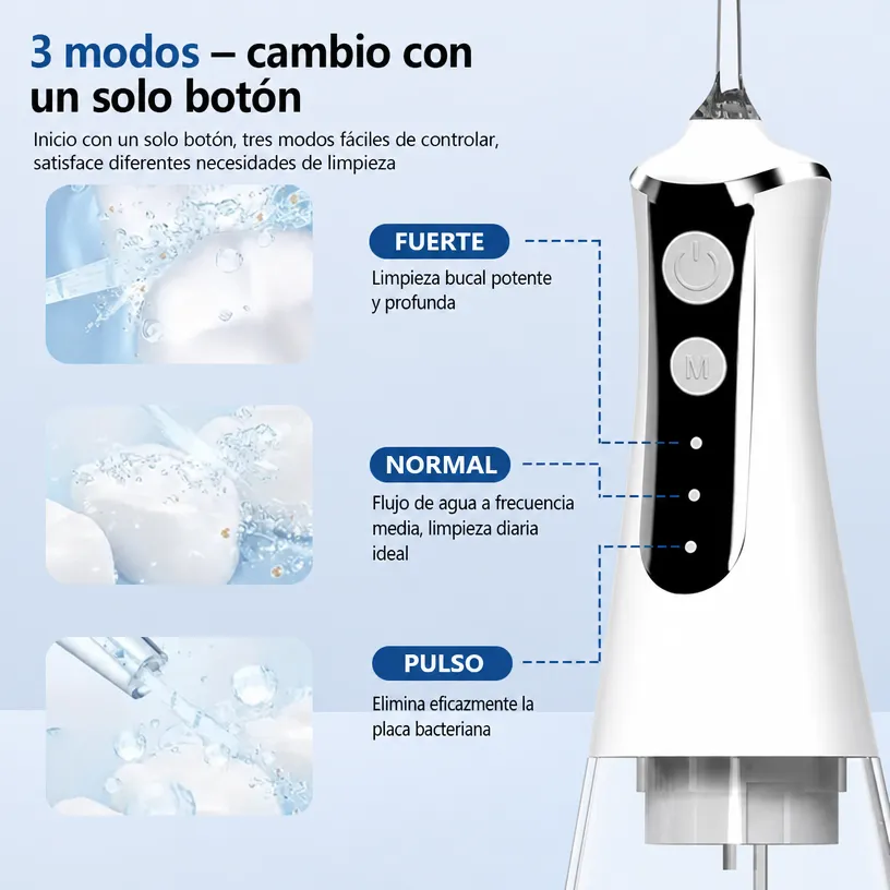 Irrigador Dental Bucal con Bomba de Pistón Eléctrica: Limpiador de Dientes para Eliminar Sarro y Placa - Image 2