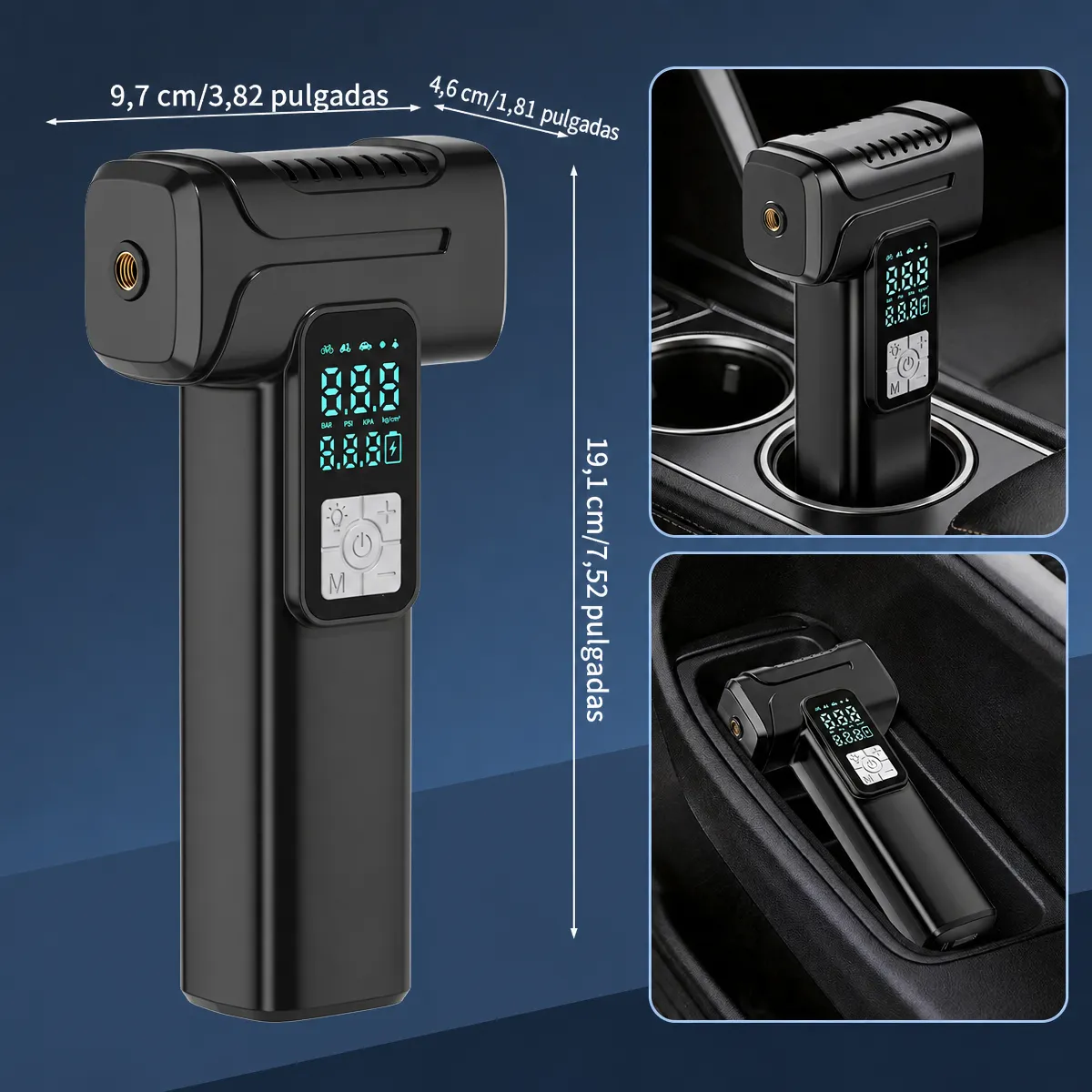 Compresor de Aire Inalámbrico Portátil para Coche y Bicicleta: Inflador Digital Inteligente para Neumáticos - Image 3