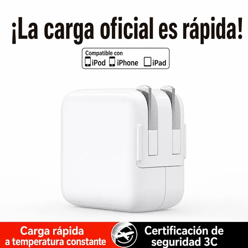 Cargador de Pared para iPad Air 2/3/4, iPad Mini 5 y Pro: Bloque de Carga Rápida Rápida y Segura - Image 5