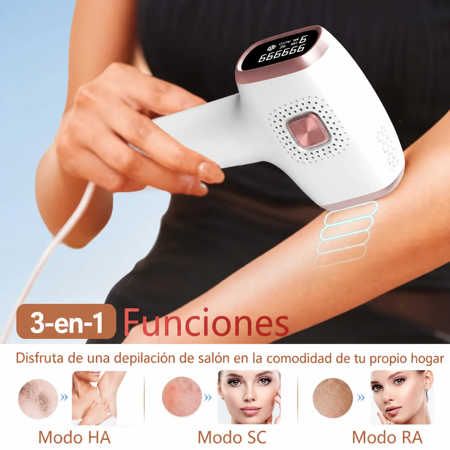 Depiladora IPL Táctil 3 en 1 Frío