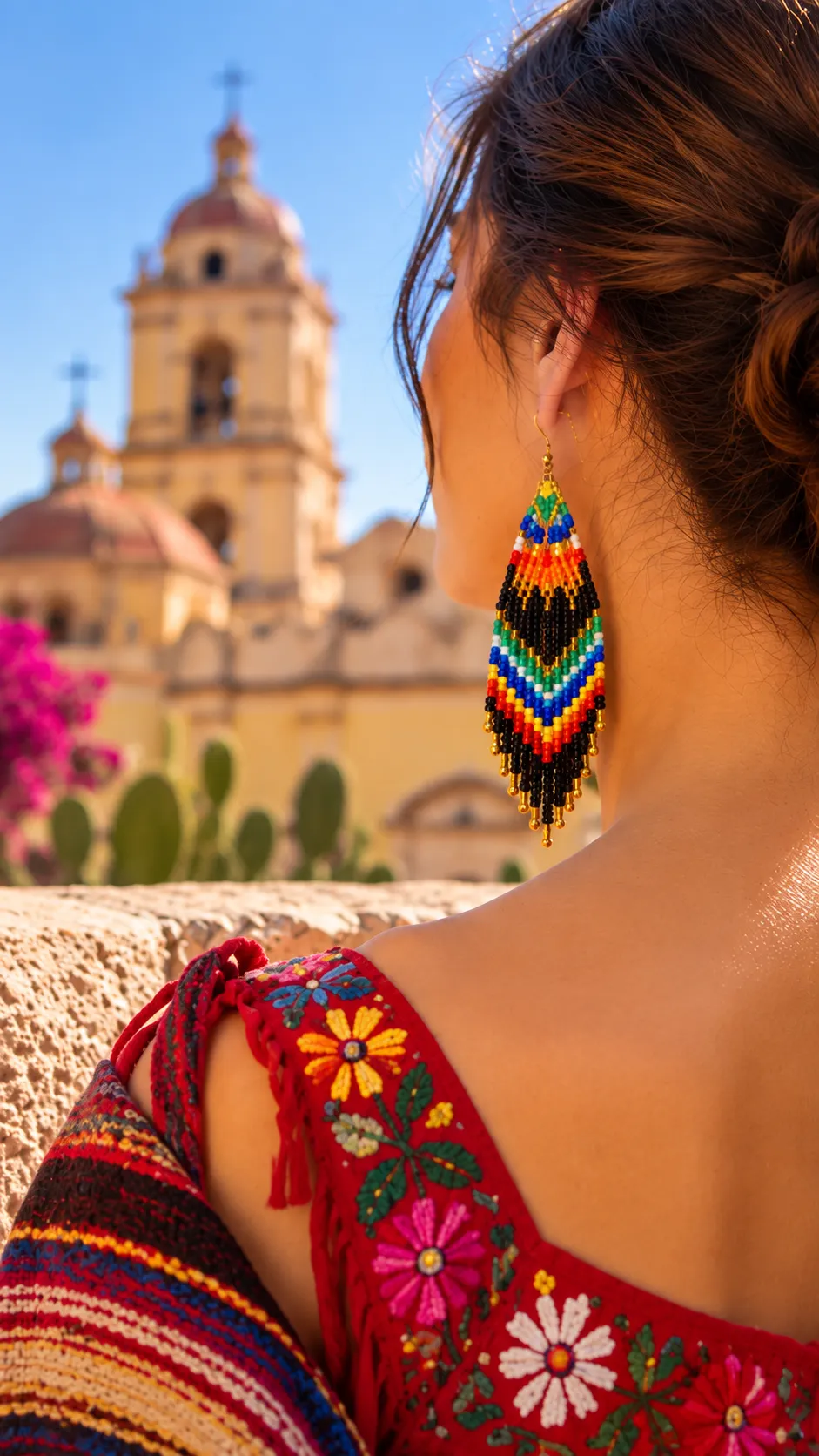 Ritmo Libre – Aretes Largos de Cuentas con Flecos Tejidos a Mano, Estilo Bohemio Vintage - Image 7