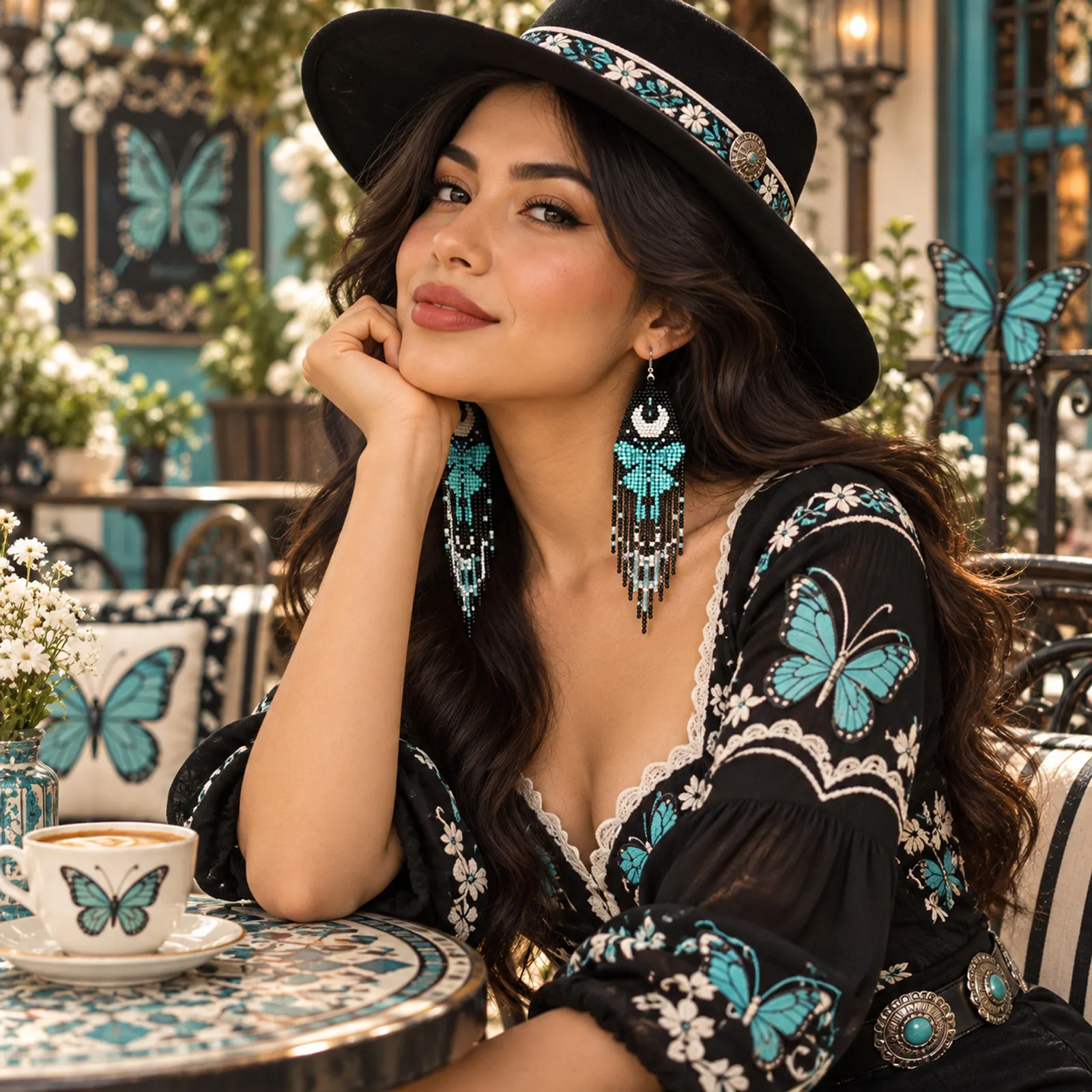 Atrapasueños Místico – Aretes Largos de Cuentas con Flecos, Estilo Bohemio Étnico - Image 6