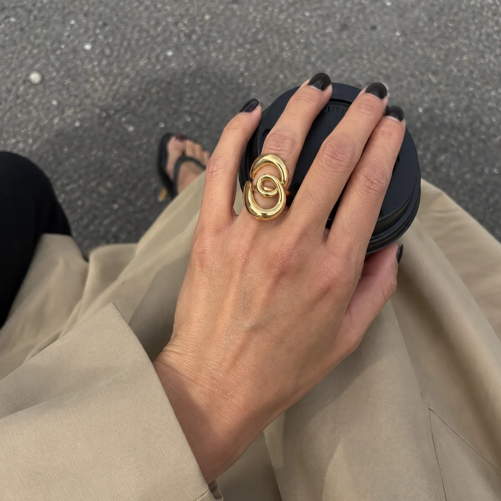 Anillos Dorados para Mujer – Anillos Chunky de Estilo Retro, Diseños Artísticos y Originales para un Look Chic y Atrevido - Image 16
