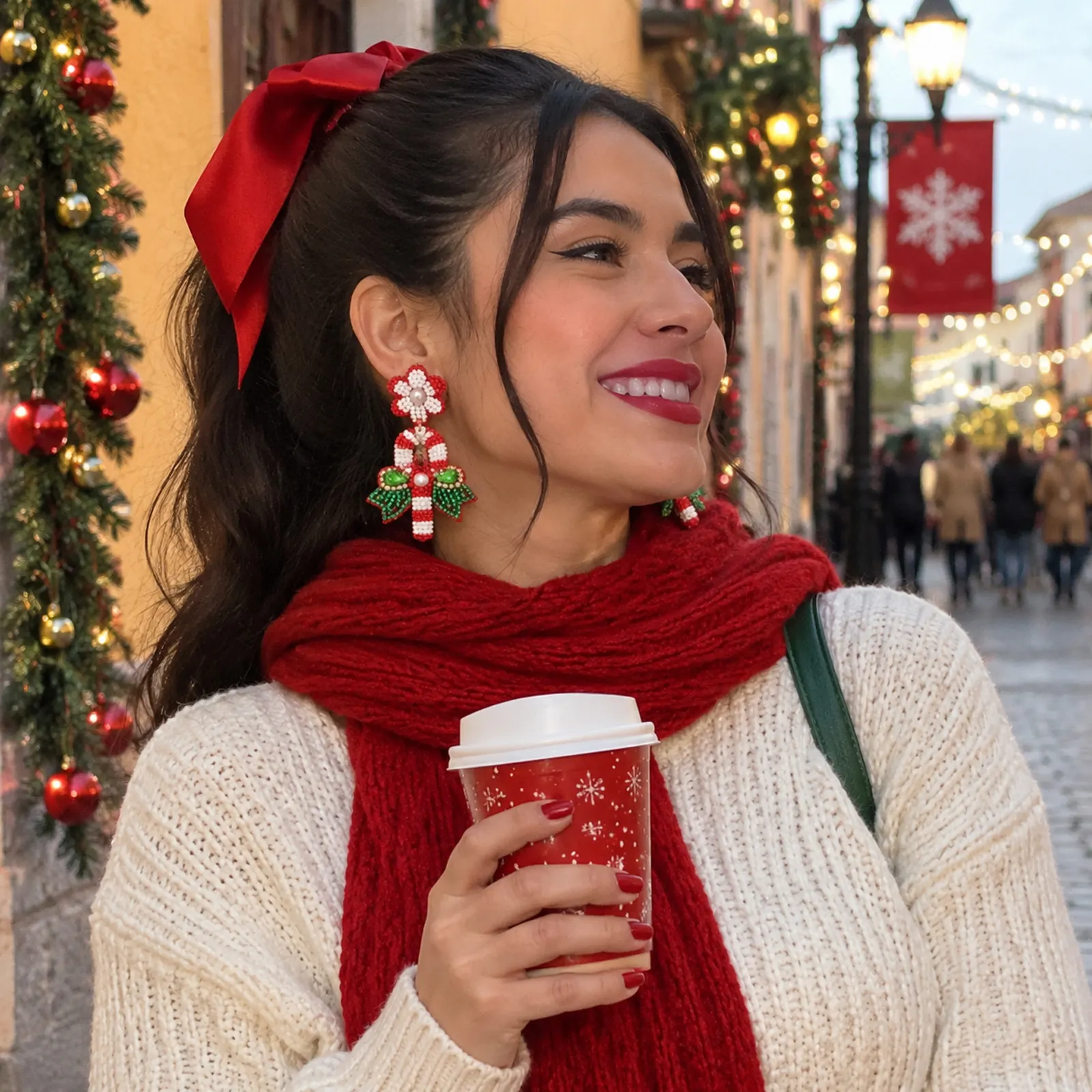 Navidad Mágica – Aretes de Cuentas con Diseños Navideños, Accesorios Festivos y Originales para Mujer - Image 8