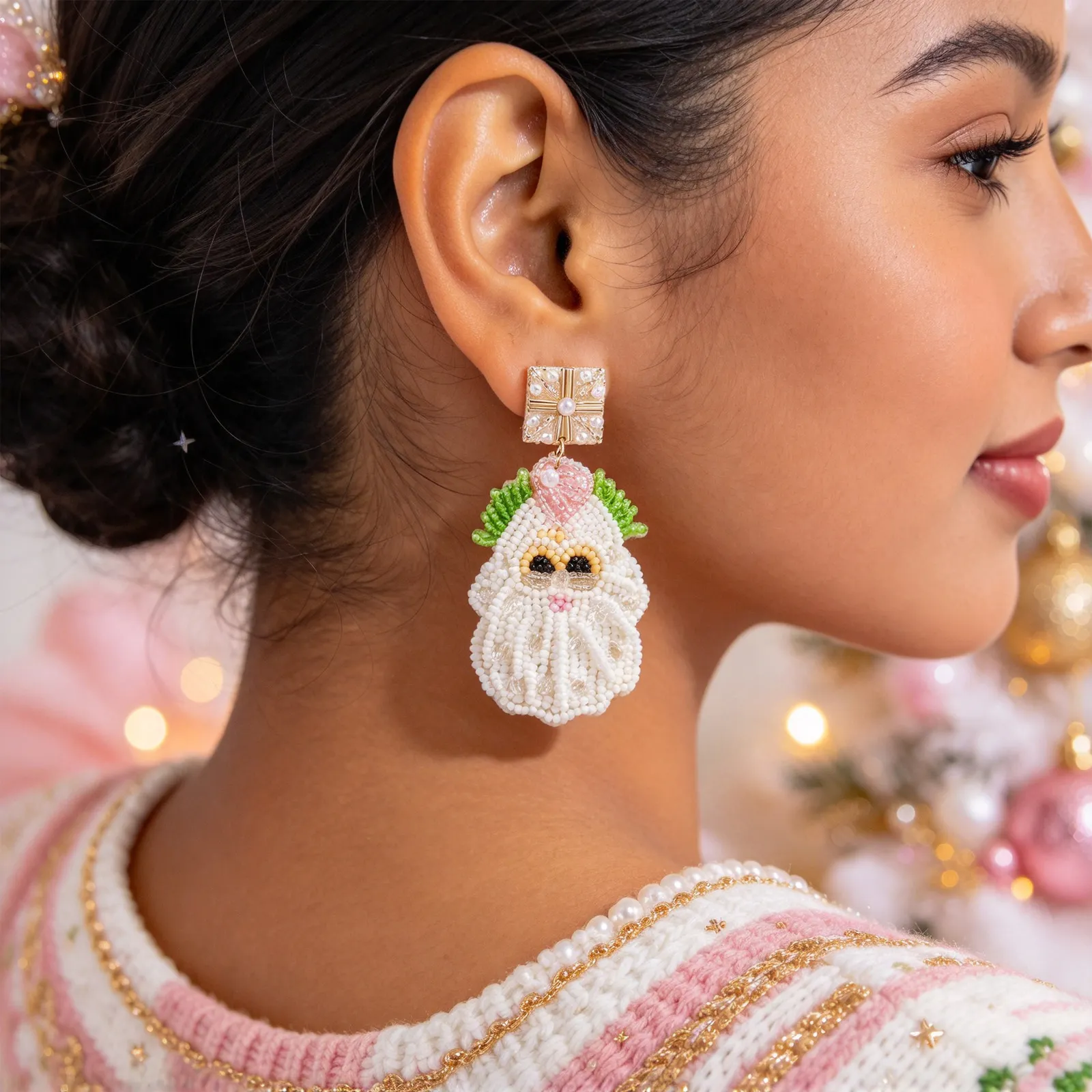 Navidad Mágica – Aretes de Cuentas con Diseños Navideños, Accesorios Festivos y Originales para Mujer - Image 10