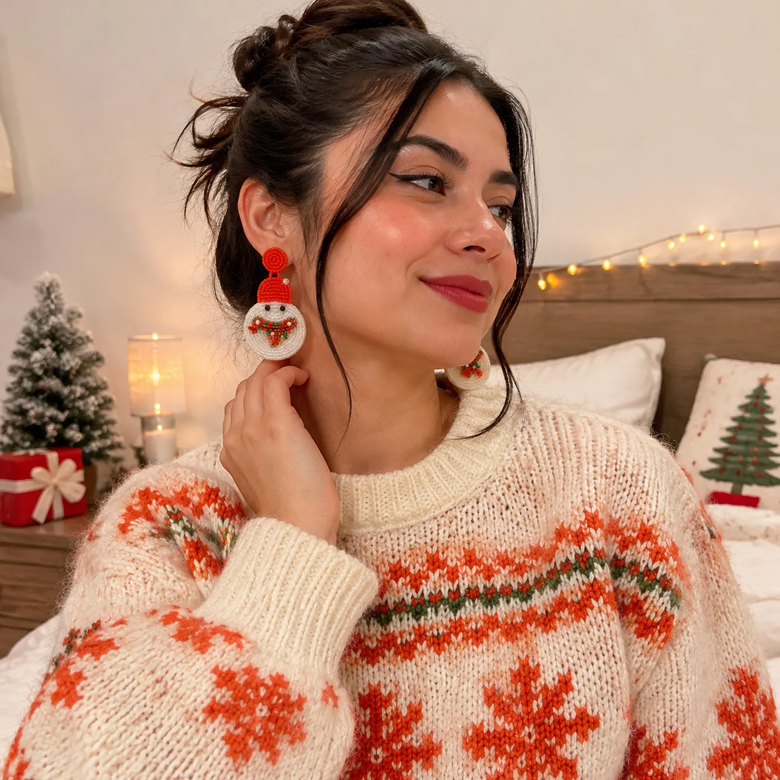 Navidad Mágica – Aretes de Cuentas con Diseños Navideños, Accesorios Festivos y Originales para Mujer - Image 14